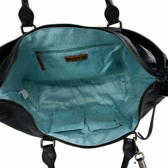 The Sak Sierra Handbag Satchel Leather Black Vintage Finish Purse - Picture 7 of 9